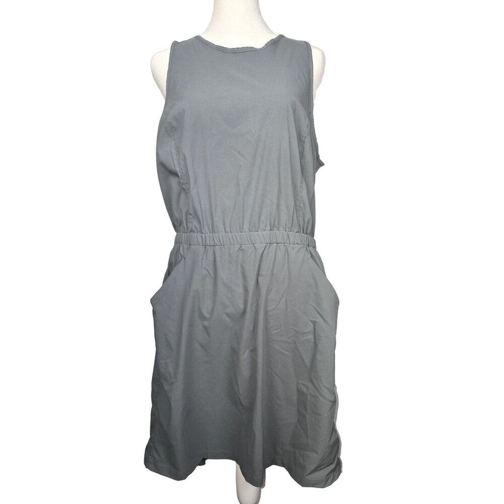 Mountain Hardwear Womens Sleeveless Grey Dress L Side Pockets Elastic Waist‎
